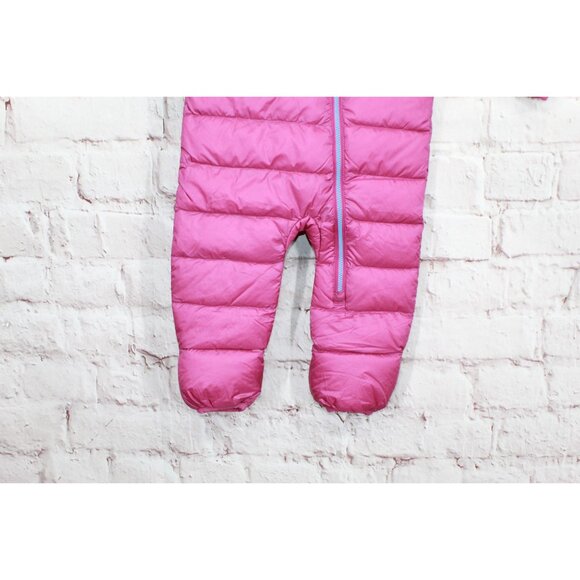 LL Bean Ultralight 650 Down Bunting Quilted Full Zipper Pink 3-6 Mons - Picture 3 of 12